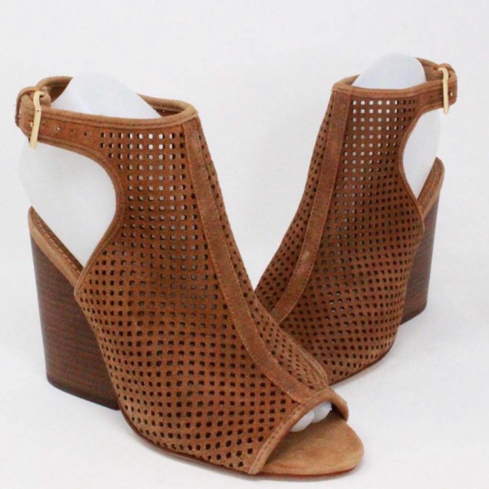 Tory Burch jess sexy open bottie ankle wedge/heel size 7